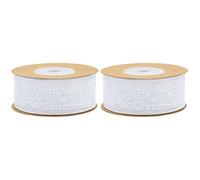 EXCEART Lot De 2 Rouleaux De Ruban De Noël De 20 M Décorations De Guirlande De Noël Flocon De Neige Style Lettre Festif Décorations D'arbre De Noël