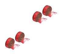 EXCEART Lot de 2 Rubans Élégants pour Sapin de Noël Corde Demballage Rouge Ceinture Décorative Festive 2 Rouleaux