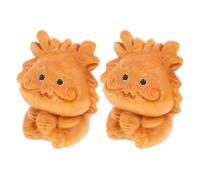 EXCEART Lot de 2 Sculptures de Dragon en Bois Sculpté Figurines Décoratives Miniatures du Zodiaque Ornements Stables pour Bureau Maison et Jardin Artisanat de Sculpture sur Bois