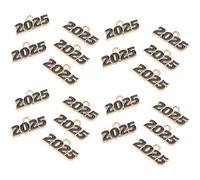 EXCEART Lot de 20 Pendentifs Chiffres Métalliques 2025 Vintage Noir, Accessoires Loisirs Créatifs pour Bijoux, Colliers et Bracelets, Charme Noël, Fabrication Artisanale, Fête du Nouvel