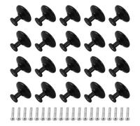 EXCEART Lot de 20 Poignées de Tiroir Noires en Alliage D'aluminium, Style Américain Moderne Minimaliste, Résistantes à L'usure Rayures, pour Armoires et Commodes