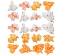 EXCEART Lot de 20 Popcorn artificiels en résine pour décoration de pop-corn - Guirlande de pop-corn - Modèle pour publicité et photo - Pour boucles d'oreilles et bracelets - Couleurs mélangées
