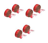 EXCEART Lot De 3 Rubans D' Pour Sapin De Noël Matériau Robuste Motif Imprimé Décoration Festive Pour De De Fête D'anniversaire 2 Rouleaux X 3