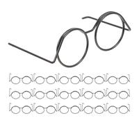 EXCEART Lot de 30 Mini-Lunettes Rondes pour poupées, Monture métallique Ronde, Fausses Lunettes sans Verres, Accessoires de Jeu pour décoration de fête, Accessoires pour Maison de poupée.