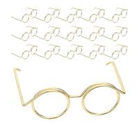 EXCEART Lot de 30 Mini-Lunettes Rondes pour poupées, Monture métallique Ronde, Fausses Lunettes sans Verres, Accessoires de Jeu pour décoration de fête, Accessoires pour Maison de poupée.