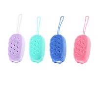 EXCEART Lot de 4 Brosses Silicone et Éponge Double Face Corps, Massage Peau et Nettoyage Couleur Aléatoire