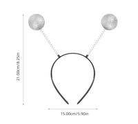 EXCEART Lot de 5 Bandeaux Martiens Argentés Boules à Paillettes en Mousse, Serrage-tête Léger en Plastique, Accessoires de Fête pour Déguisement Extraterrestre et Carnaval