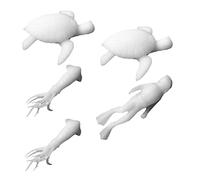 EXCEART Lot De 5 Ornements Micro-Paysage 3D Résine Tortue Et Calmar, Figurines Miniatures DIY pour Décoration Jardin Féerique, Accessoires Creatifs pour Modélisme