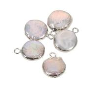 EXCEART Lot de 5 pendentifs en perles de culture d'eau douce naturelles - Breloques en douce galvanisées pour la fabrication de bijoux, colliers, bracelets, loisirs créatifs, 10-18 mm