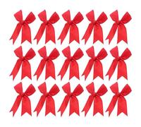 EXCEART Lot de 50 Nœuds en Ruban Rouge Faits la Main en Polyester, Faciles à Attacher et Retirer, pour Projets Créatifs, Emballages Présents et Décorations de Fête