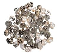 EXCEART Lot de 55 boutons pression de rechange style vintage, sans couture, amovibles, en métal, pour manteaux, vestes et chemises