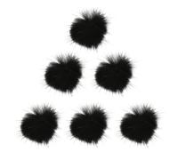 EXCEART Lot de 6 Décorations pour Ongles Amovibles Noirs Pompons Détachables Accessoires de Manucure en Peluche pour Nail Art Stickers Ornements pour Filles et Femmes