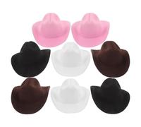 EXCEART Lot de 8 mini chapeaux western en EVA pour poupée - Chapeaux de cow-boy pour déguisement de poupée - Accessoires de fête costumée sur le thème western