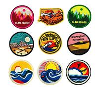 Exceart Lot de 9 écussons ronds en fer à coudre sur patchs patchs de couture pour décoration de vêtements DIY DIY vêtements vêtements jeans vestes couture (style mixte)