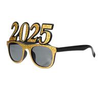 EXCEART Lunettes de Fête 2025 en Cadre Carré Doré Laser Accessoires Photo pour Nouvel An Lunettes Numérotées Originales pour Soirée Déguisement et Événement Festif