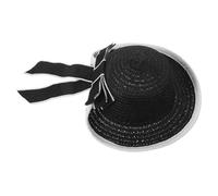 EXCEART Mini Chapeau De Paille De Cow-Boy Chapeau De Poupée Miniature Paille Décoration Anniversaire De Maison De Poupée