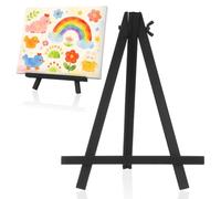EXCEART Mini chevalet de table noir en bois pour enfants, amateurs et débutants, projets artistiques, mariages, photos et cartes (61 x 45 cm)