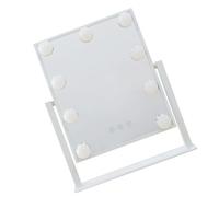 EXCEART Miroir de Maquillage LED Simple Face Rectangulaire Blanc en Métal