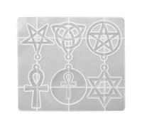 EXCEART Moules en Résine de Silicone Étoile Noeud de Trinité Celtique Irlandais Croix Ankh Moules en Résine de Coulée Époxy pour La Fabrication de Bijoux Artisanat Bricolage Pendentif