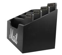 EXCEART Organiseur De Bureau Matière Naturelle avec Compartiments Boîte De Rangement pour Courrier Fichiers Et Fournitures Multifonctionnelle pour Bureau à Domicile Et Espace De Travail