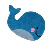 EXCEART Paillasson Antidérapant Motif Baleine Bleue en Flocage, Tapis de Sol Absorbant pour Chambre et Maison, Décoration Créative et Protection du Sol