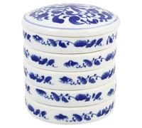 EXCEART Palette De Peinture en CéRamique 5 Couches: Palettes D'Aquarelle Rondes Empilables en Porcelaine, Plateaux De MéLange, Coupelles à Sauce avec Couvercle pour Pigments De Gouache d'artiste