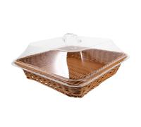 EXCEART Panier à Marron avec Couvercle Transparent Panier de Rangement en Acrylique et Pp Effort pour Fruits et Desserts en Boulangerie Réutilisable