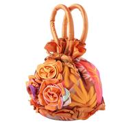 EXCEART Paquet Seau Fleur en Tissu Orange pour Femmes | Style Délicat et Unique, Format Compact pour Shopping et Voyage, Rangement des Petits Objets