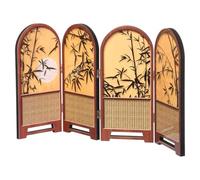 EXCEART Paravent Décoratif Chinois en Bois Motifs Bambou Traditionnels, Panneau Compact et Multifonctionnel pour Bureau ou Étagère, Décoration Élégante et Portable
