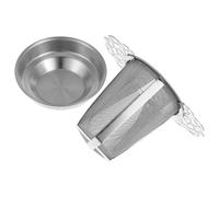 EXCEART Passoire à Thé en Vrac 304 Acier Inoxydable avec Double Poignée et Plateau, Infuseur à Mailles Fines pour Tasse et Théière, Filtre Pratique pour Cérémonie du Thé et Usage
