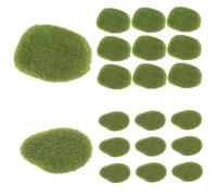 EXCEART Pierres Moussues Artificielles Décoratives 4x5cm et 3x5cm, Pierres Reconstituées en Mousse Floquée, Décoration Intérieure pour Bonsaï et Micro-Paysage, Lot de 20 Pièces