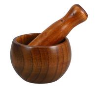 EXCEART Pilon à Ail en Bois de Jujubier Marron Mortier Rond, Design Simple et Fabrication Soignée, Facile à Transporter, Ensemble Pratique Cuisine Maison