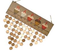 EXCEART Planche D'anniversaire Tenture Murale Bloc De Bois Plaque De Calendrier D'anniversaire Tenture Murale De Calendrier D'anniversaire Planche De Bois En Tons De Terre Accessoires