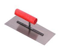 EXCEART Platoir à Enduit en Acier Inoxydable avec Manche en Bois, Surface Large et Coins Arrondis, Facile à Nettoyer, pour Finitions Plâtre et Faux Porcelaine en Rénovation