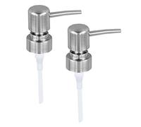 EXCEART Pompe Distributrice à Pression Argentée 2pcs pour Flacon de Savonnette et Lotion en Plastique, Facile à Contrôler, pour Maison Cuisine