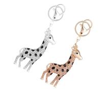 EXCEART Porte-clés Forme Réaliste Décoratif Lot de 2 Pièces Girafe en Alliage Finition Délicate et Style Chic pour Décoration de Bureau ou Artisanat
