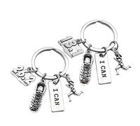 EXCEART Porte-clés Pendentifs Créatifs et Chaussure Lot de 2 en Alliage de Zinc Argenté pour Paquet à Dos et D'événement Sportif