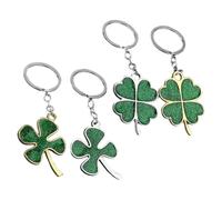 EXCEART Porte-clés Trèfle à Lot de 4 Décoration Saint-patrick Vert en Alliage, Design Créatif et Polyvalent pour Paquet et Valises