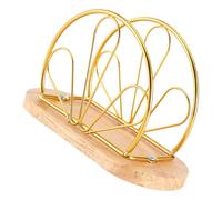 EXCEART Porte-serviettes de Table Créatif en Fer et Bois Or, Support Vertical pour Serviettes, Organisation Pratique et Gain de Place, pour Hôtels et Maison
