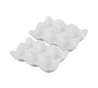 EXCEART Porte-œufs En Céramique Blanc, Support à Œufs Multiple Pour Réfrigérateur, Plateau De Rangement Antidérapant Cuisine Et Camping