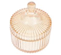 EXCEART Pot D'apothicaire en Verre Khaki pour Organiser Coton-tiges et Conserver Bonbons, pour Salle de Bain ou Plan de Travail Cuisine