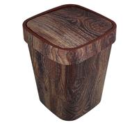 EXCEART Poubelle à Bascule Imitation Bois de Noyer Petite Taille Matériau Plastique Solide Couleur Marron Cuisine Salle de Bain et Bureau Seau à Déchets Compact et Fonctionnel