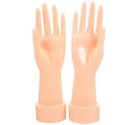 EXCEART Présentoir à Main Beige pour Bijoux, Lot de 2, Support de Bureau | Forme Main, Finition Lisse, Montage Simple, pour Bagues et Boucles D’oreilles