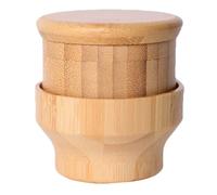 EXCEART Rouleau de Massage Manuel à Billes de Sel Himalaya 1 Pièce, Masseur à Rouleaux de Sel en Bambou Naturel, Outil de Massage pour Épaules et Visage, Relaxant Musculaire, Portable