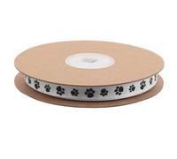 EXCEART Ruban à Motifs de Pattes de Chien 1 Cm Largeur, Ruban en Polyester Blanc 20 Yards, Fournitures de Bricolage pour Emballage Présent, Décoration Loisirs Créatifs et Accessoires