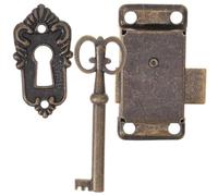 EXCEART Serrure Ancienne pour Meubles Vintage avec Clés, Verrous de Placard 53x26 Mm en Métal Bronze Vert Antique, Kit 3 Pièces pour Tiroirs et Boîtes à Bijoux, Serrure D’armoire