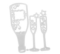 EXCEART Set De Matrices De Découpe Acier Pour Scrapbooking Motif à Vin Rouge Et Coupe Accessoires Bricolage Pour Albums Photo Cartes Et Décoration