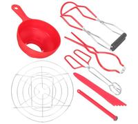 EXCEART Set D'ustensiles Cuisine pour Mise en Conserve Support à Couvercles, Acier Inoxydable et Silicone, Léger et Résistant, pour Fabrication de Confitures