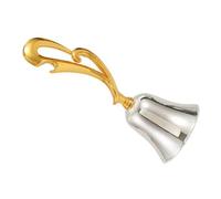 EXCEART Sonnette D'appel Sonore en Alliage de Zinc Argenté, Petite Cloche de Service Manuelle Élégante pour Restaurants et Dressage D'animaux, sans Pile, Design Créatif
