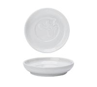 EXCEART Soucoupes Rondes Décoration de Table Réutilisable en Céramique Blanche Lot de 3 pour Sauce et Vinaigre pour Maison et Restaurant